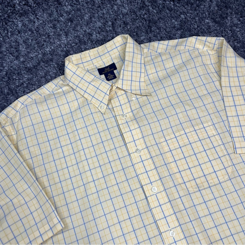 Brooks Brothers 346 Shirt Mens 2XL Plaid Short Sleeve Button Down EUC